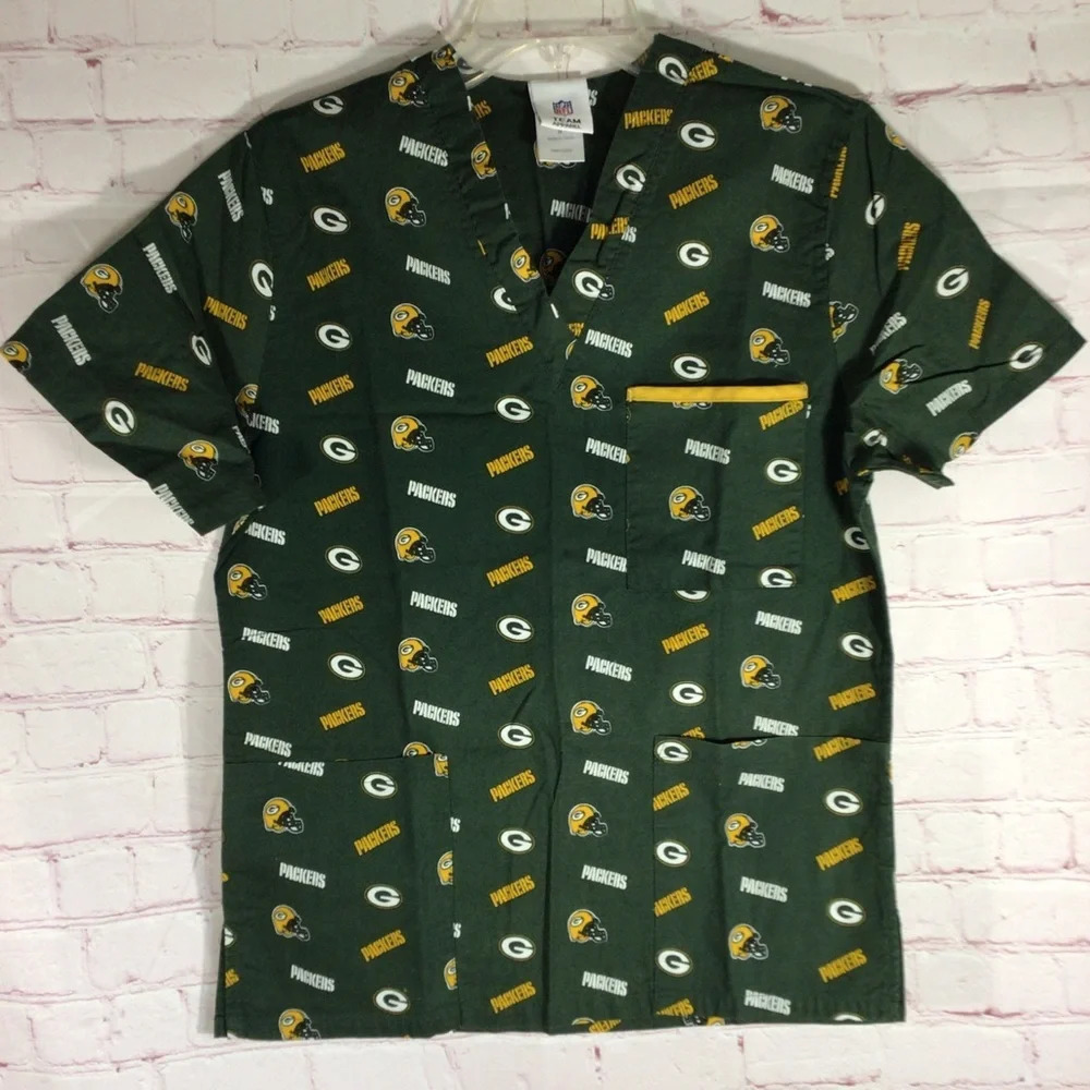 NFL Green Bay Packers Scrub Top - Size Small